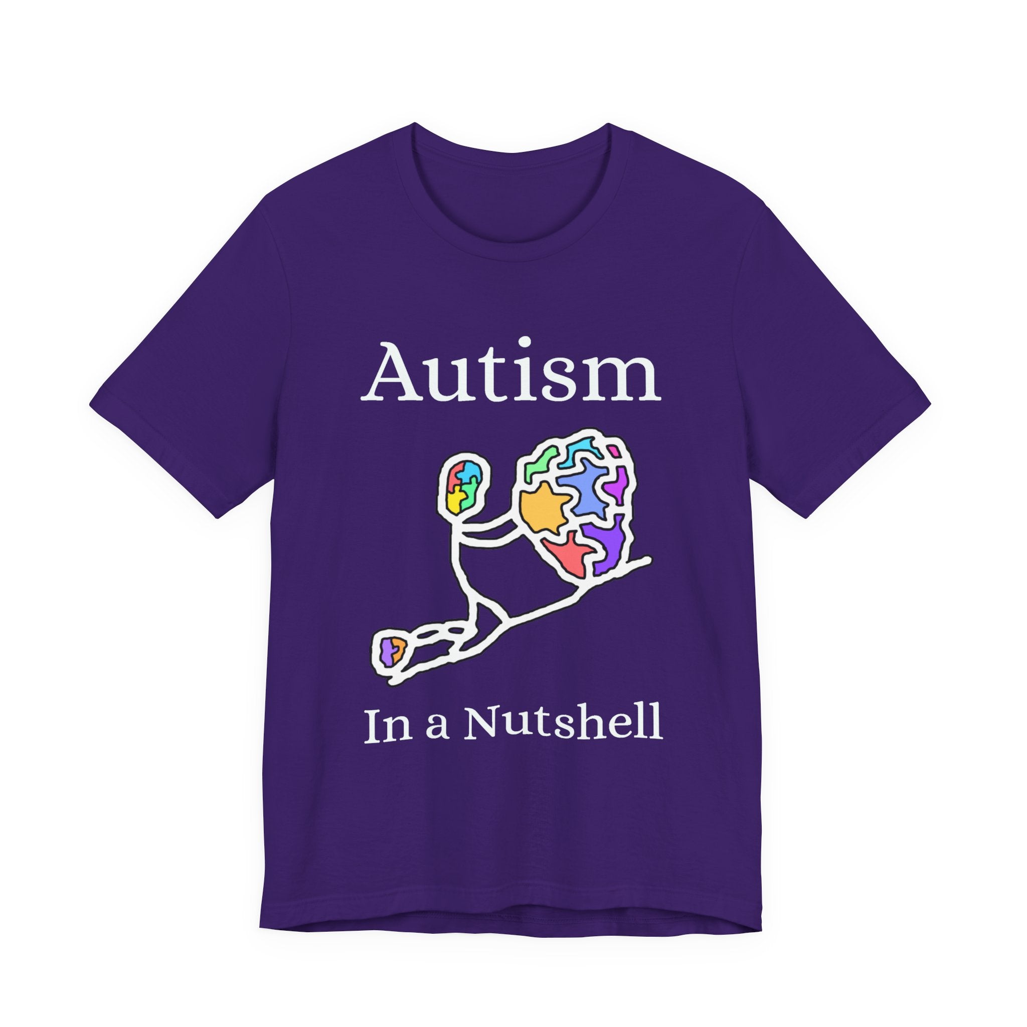 Purple Autism Awareness t-shirt with colorful design