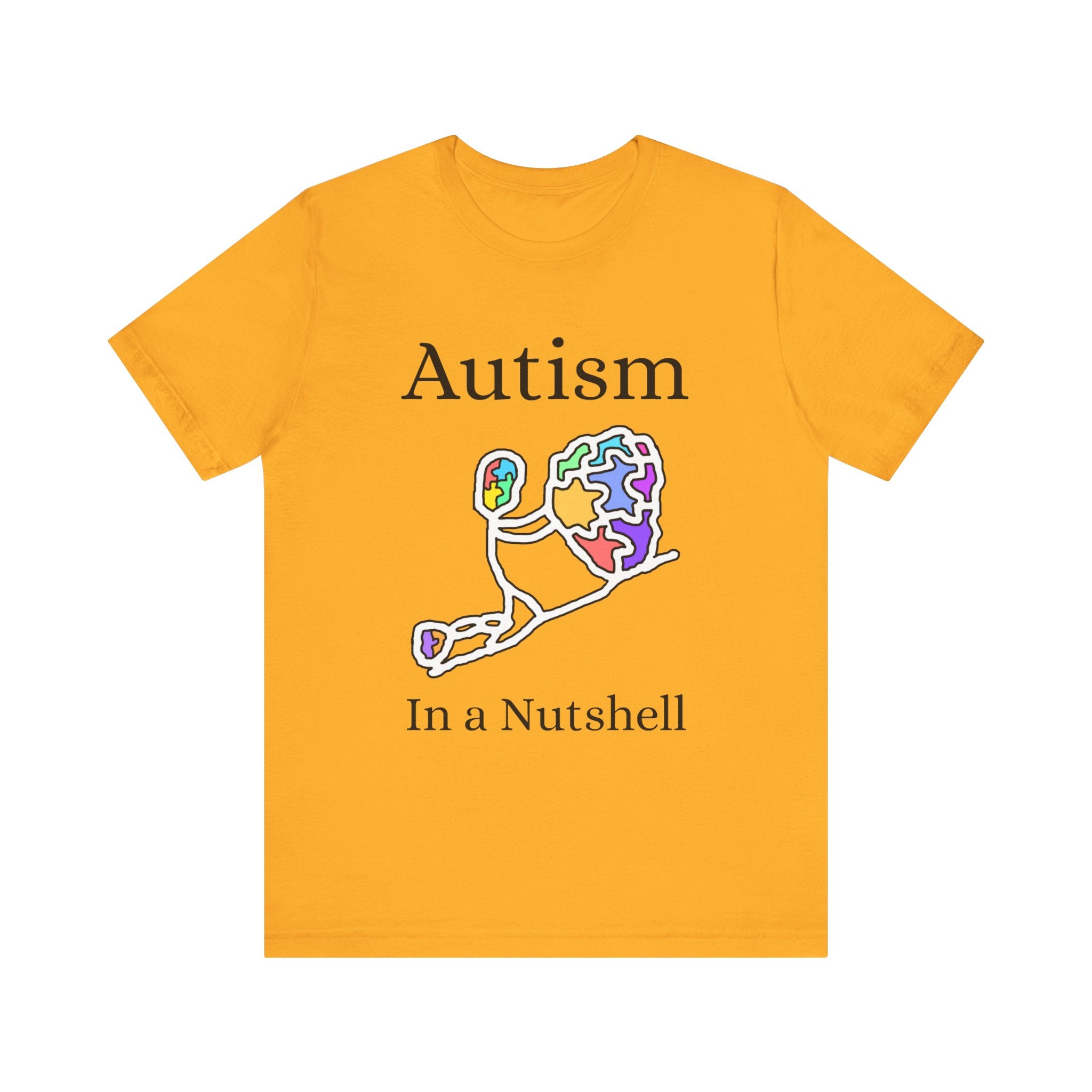 Yellow autism awareness t-shirt with puzzle heart design