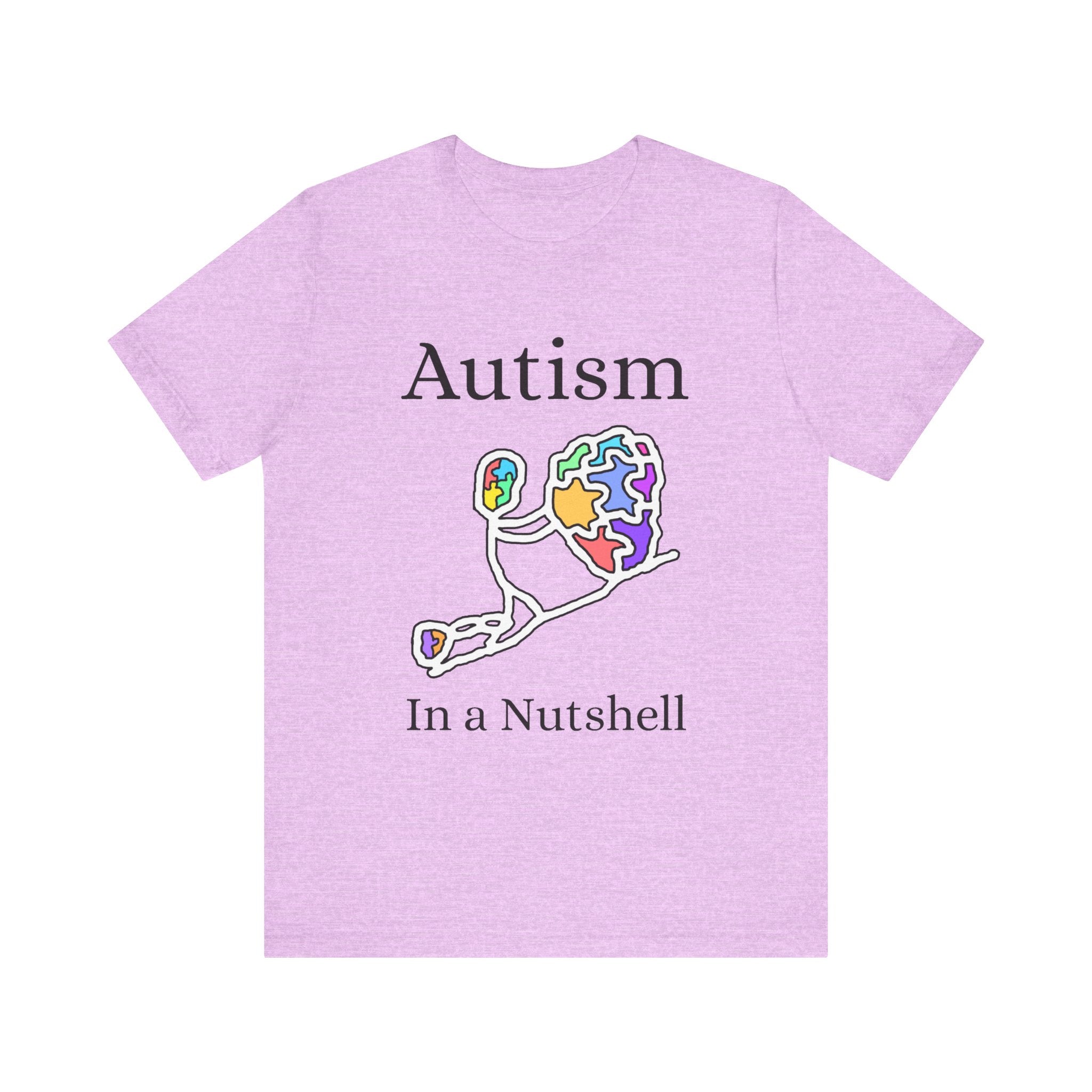 Purple Autism Awareness T-shirt with colorful puzzle art