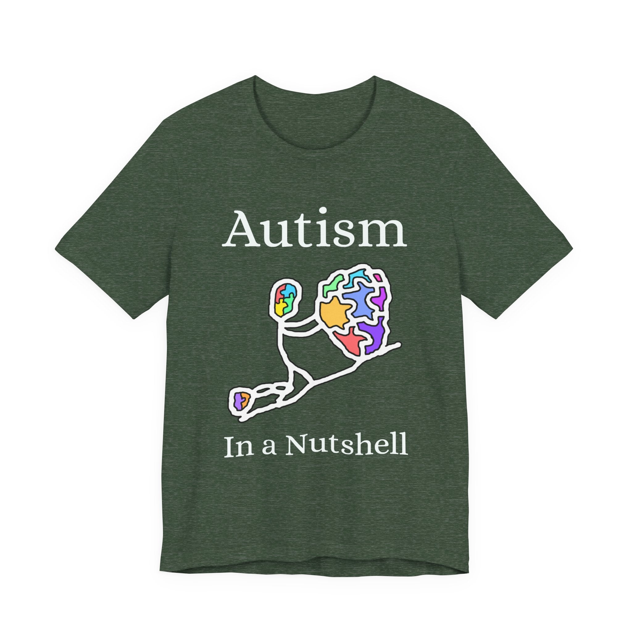 Green Autism Awareness unisex t-shirt with puzzle heart