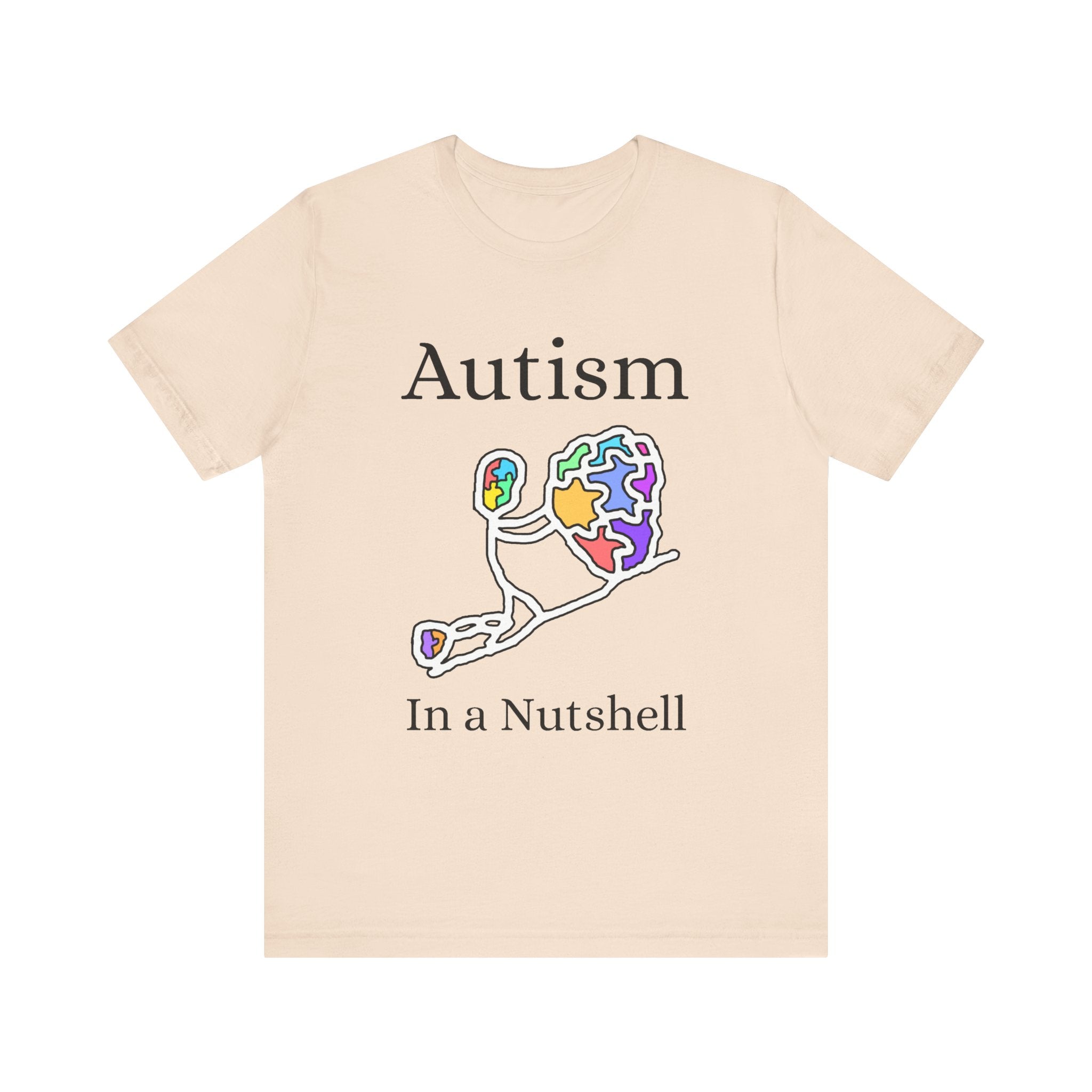 Beige autism awareness T-shirt with puzzle design